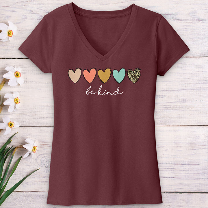 Be Kind Hearts V-Neck Tee