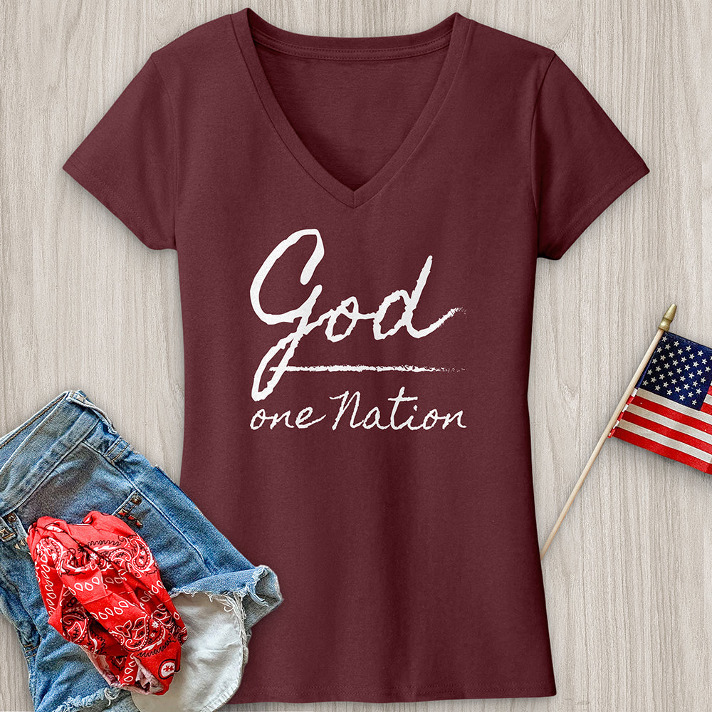 One Nation Under God V-Neck Tee