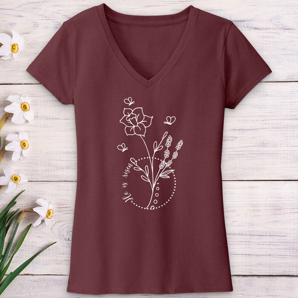 He Is Risen Bees V-Neck Tee