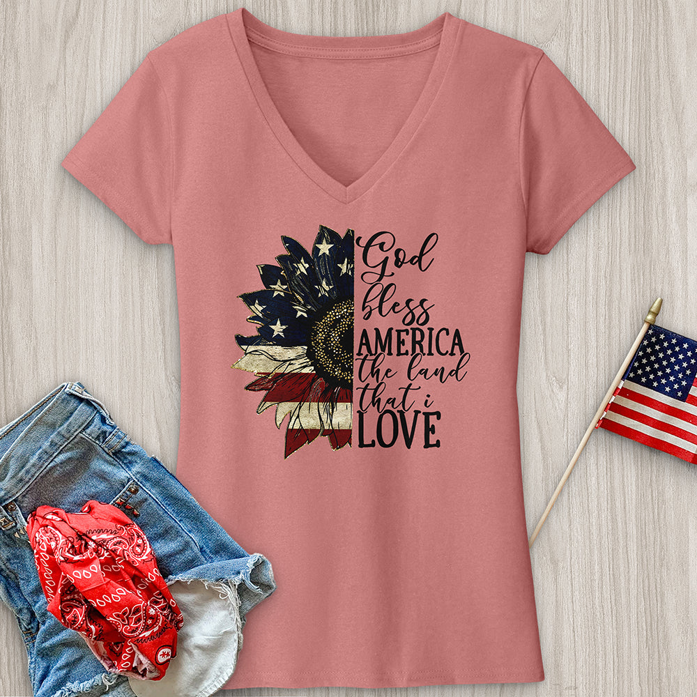 Land That I love Sunflower V-Neck Tee