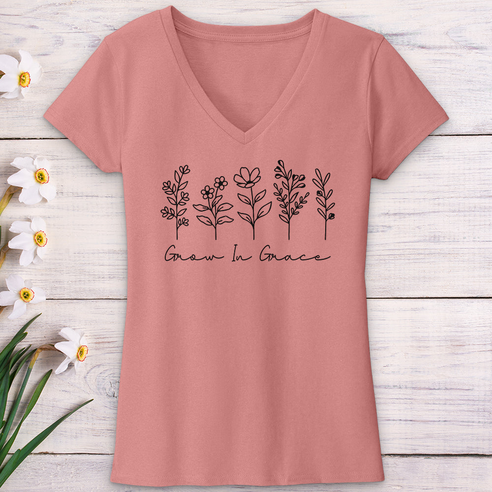 Grow In Grace V-Neck Tee