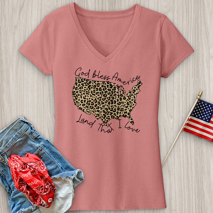 Leopard Print V-Neck Tee