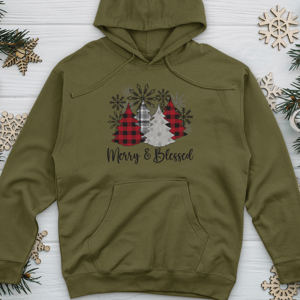 Merry & Blessed Christmas Midweight Hooded Sweatshirt