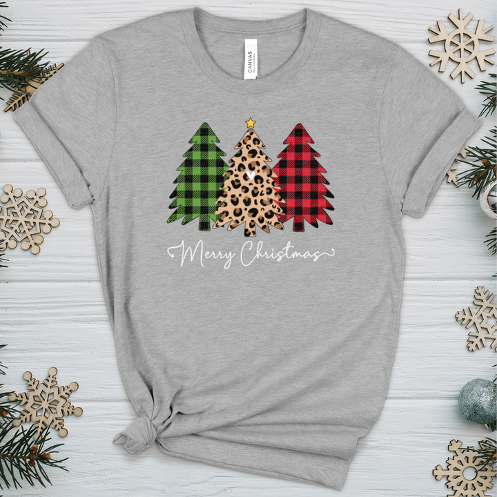 Merry & Blessed Plaid Tree 2 Heathered Tee