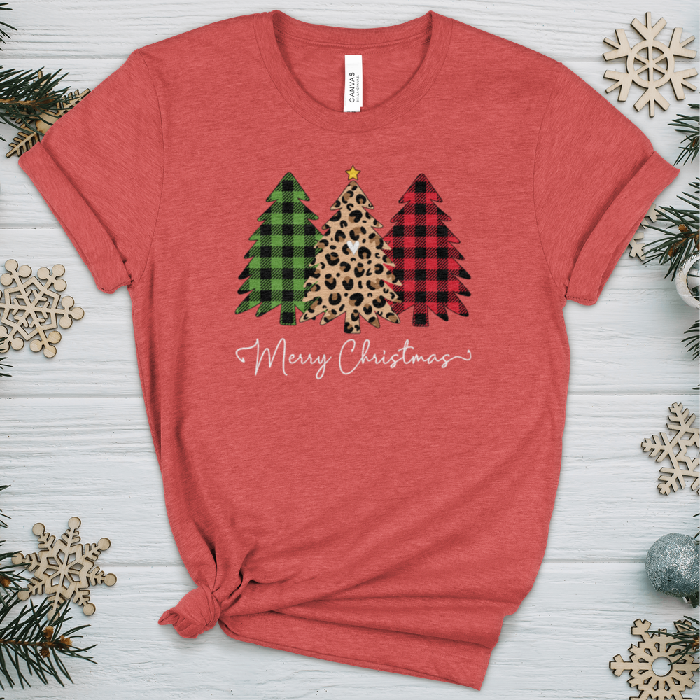 Merry & Blessed Plaid Tree 2 Heathered Tee