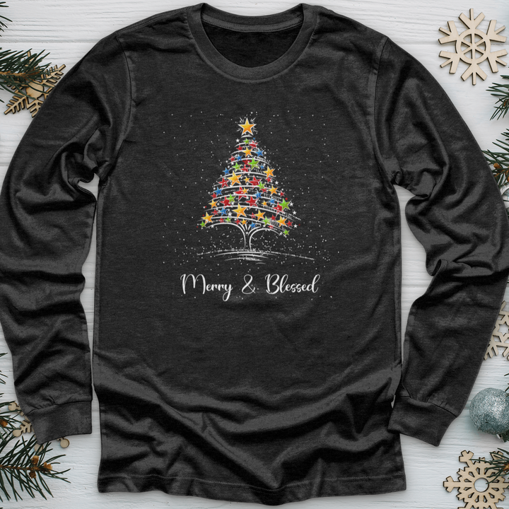 Merry & Blessed Star Long Sleeve Tee