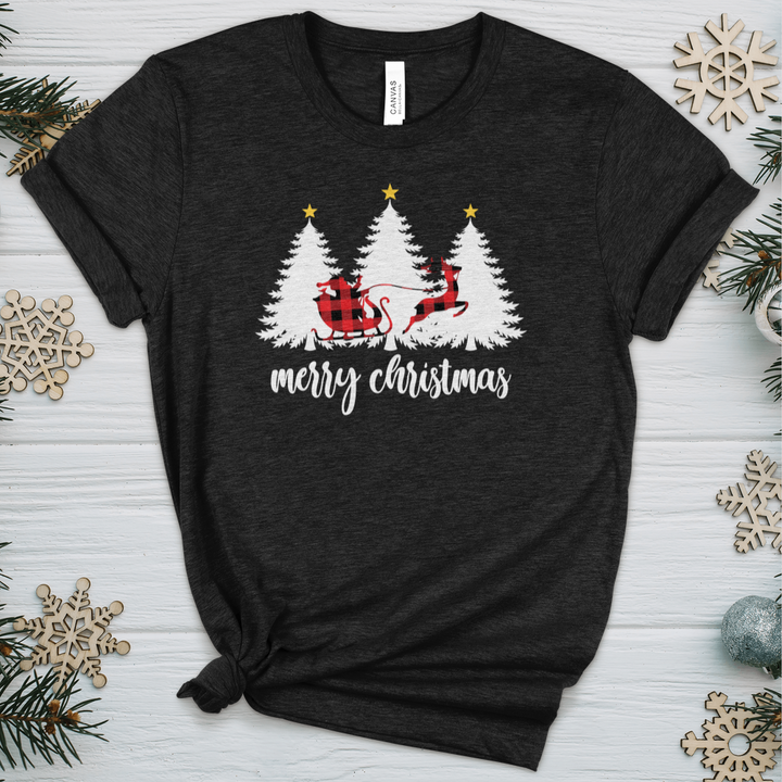 Merry Christmas Sleigh Heathered Tee