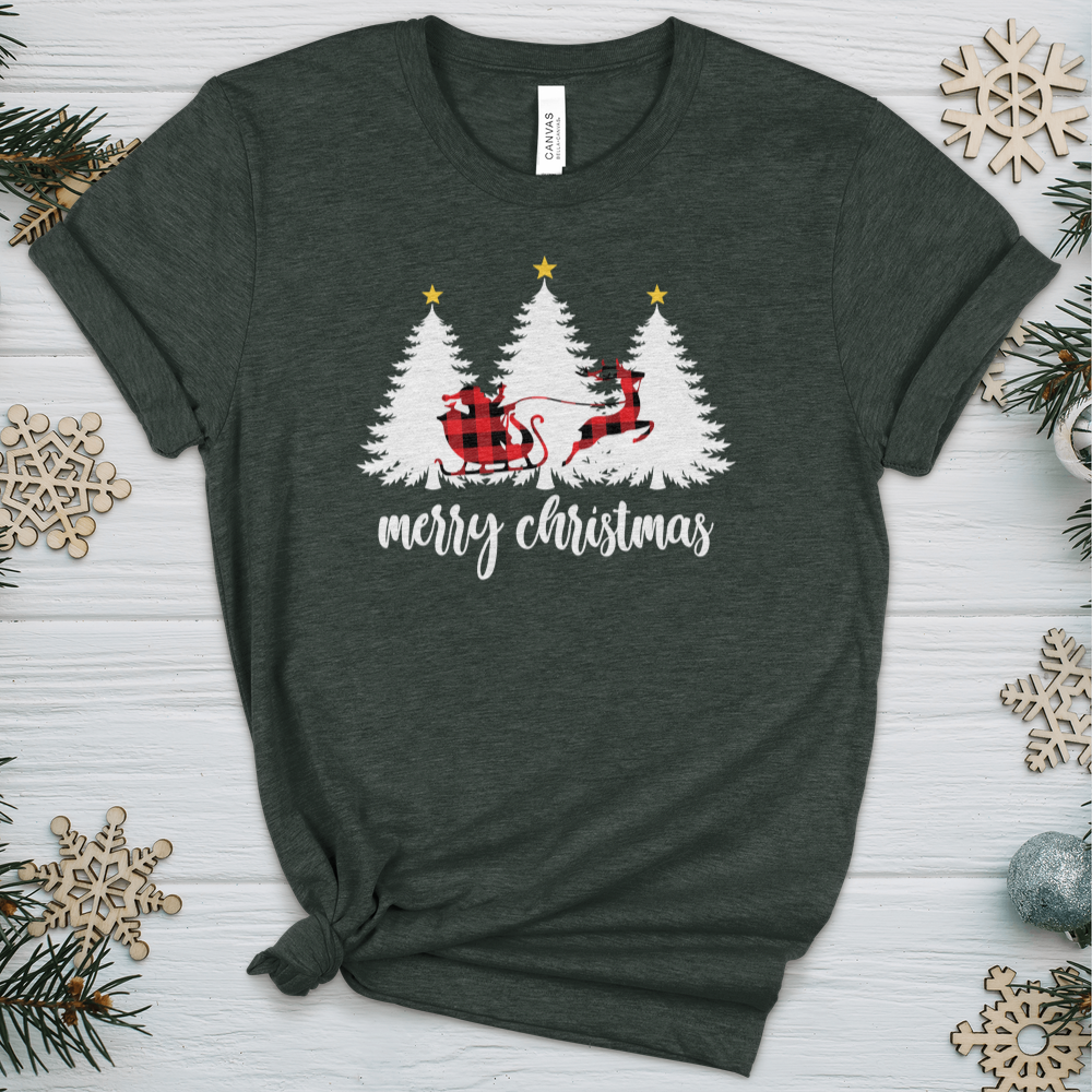 Merry Christmas Sleigh Heathered Tee