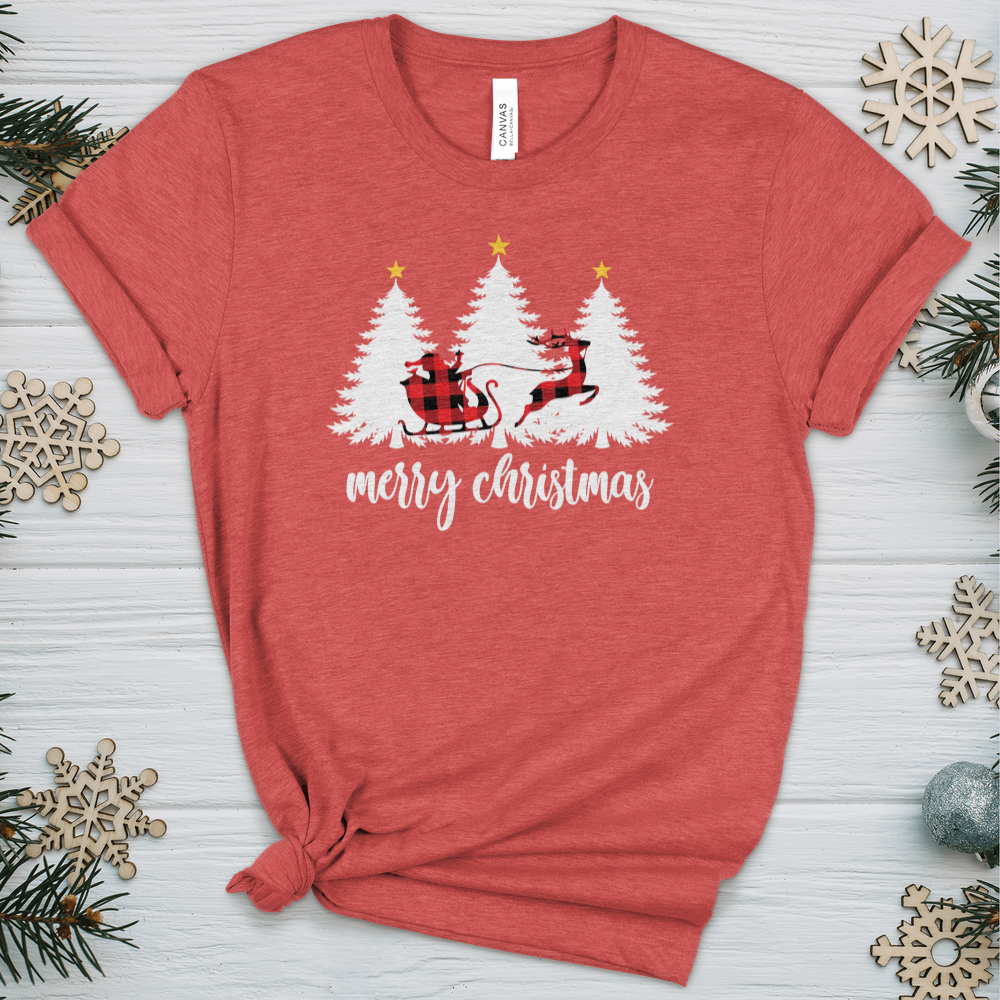 Merry Christmas Sleigh Heathered Tee