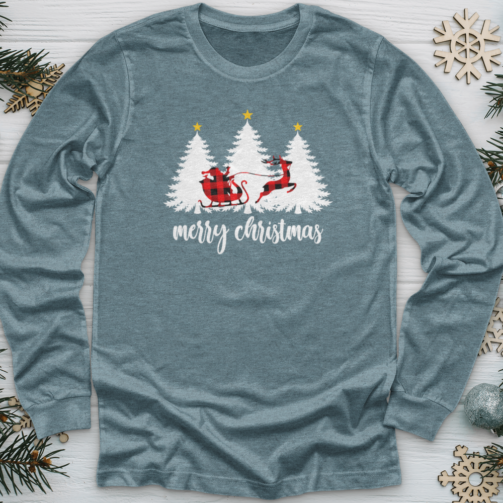 Merry Christmas Sleigh Long Sleeve Tee