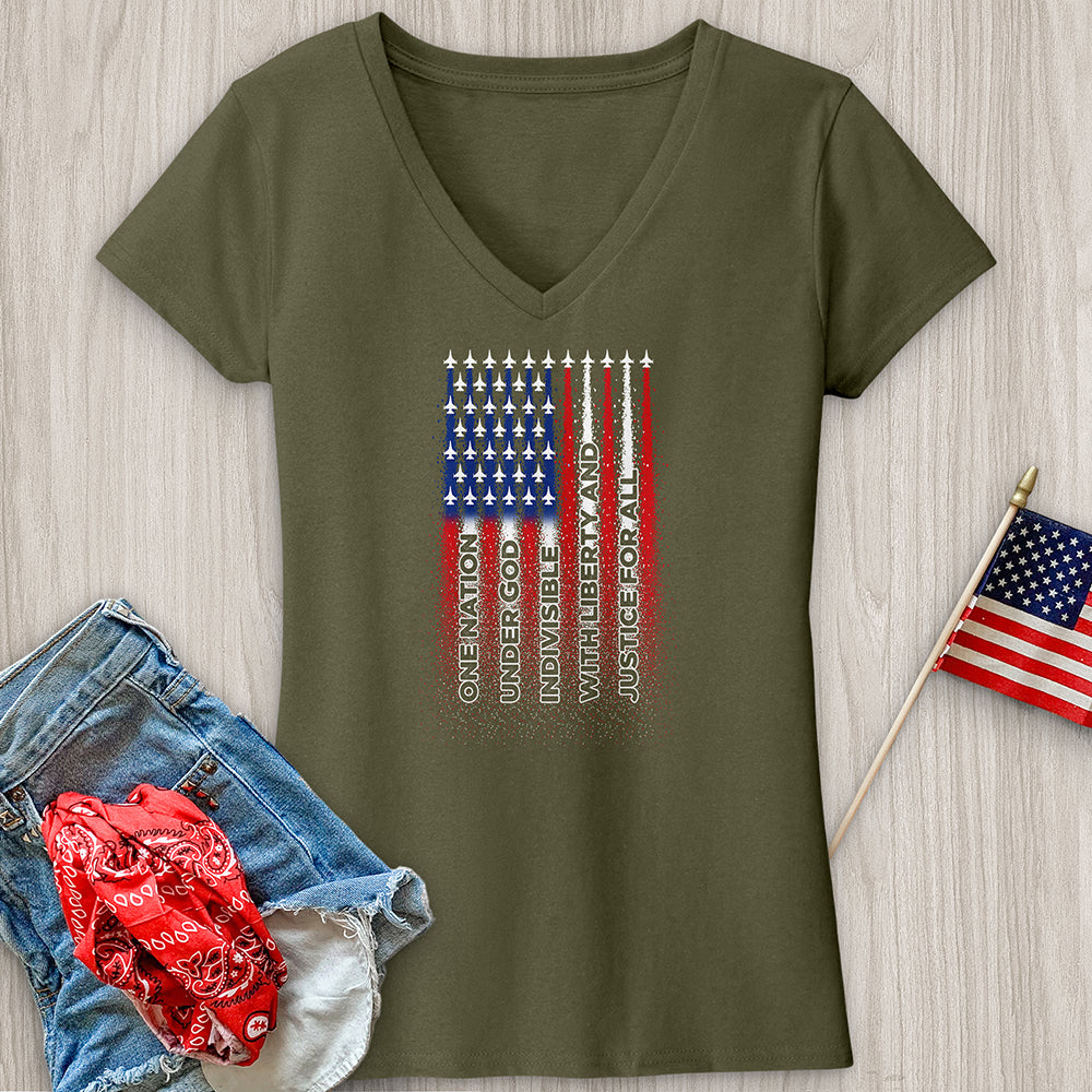 Allegiance Flag V-Neck Tee