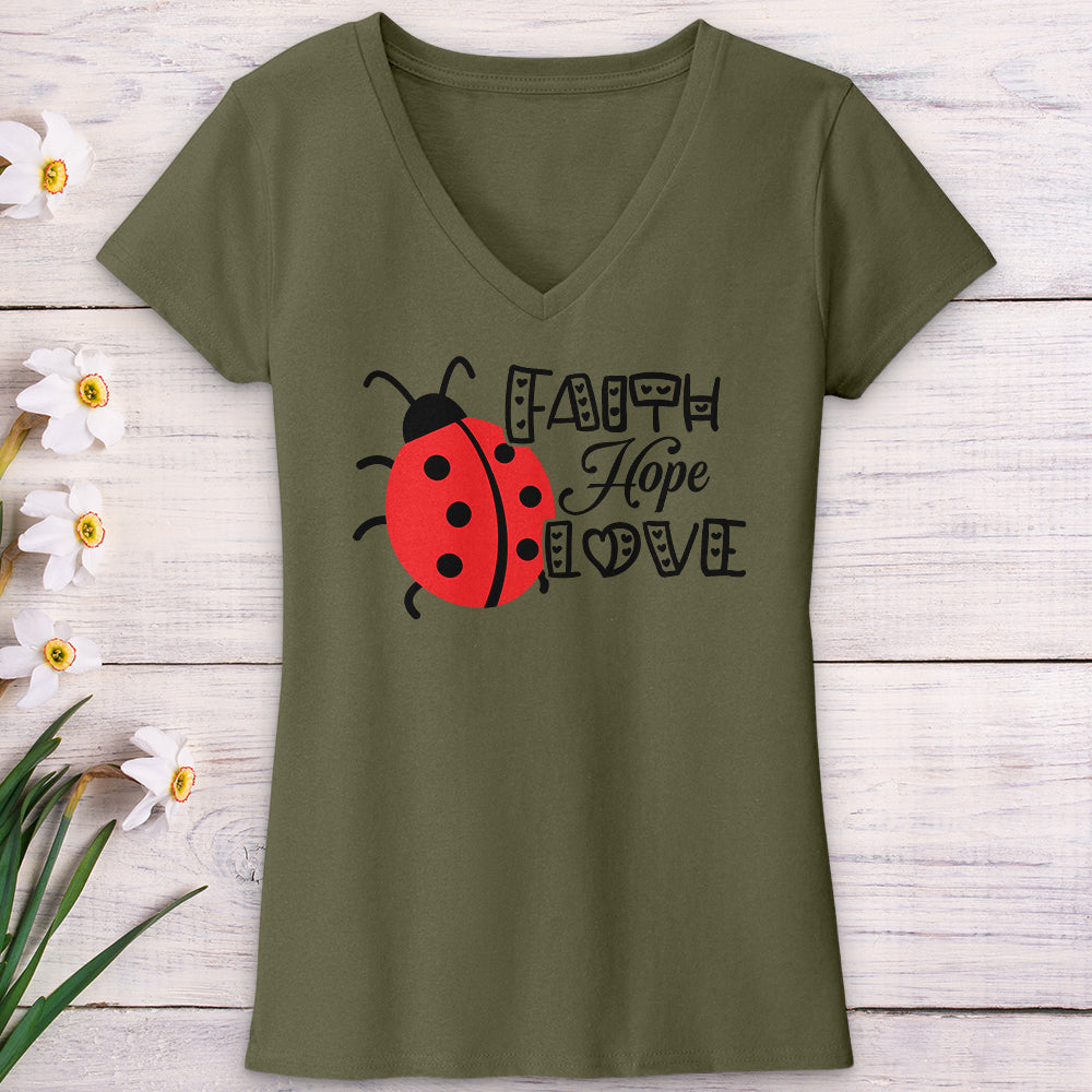 Faith Hope Love Lady V-Neck Tee