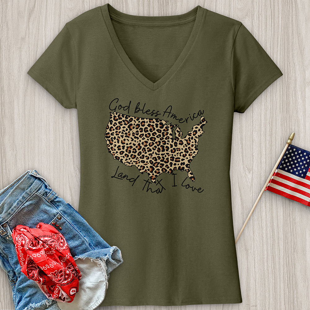 Leopard Print V-Neck Tee