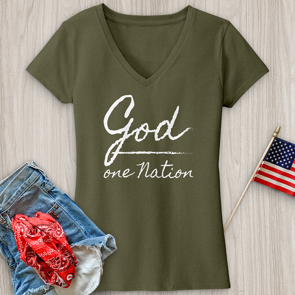 One Nation Under God V-Neck Tee