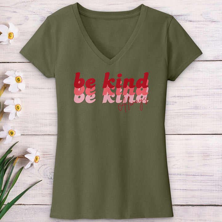 Be Kind Always Retro V-Neck Tee