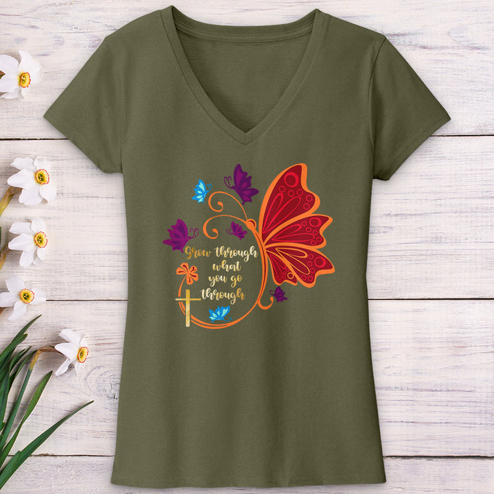 Grow Through What You Go Through V-Neck Tee