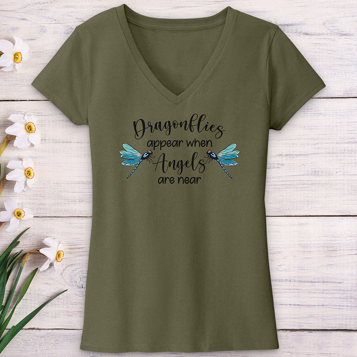 Dragonflies Appear V-Neck Tee