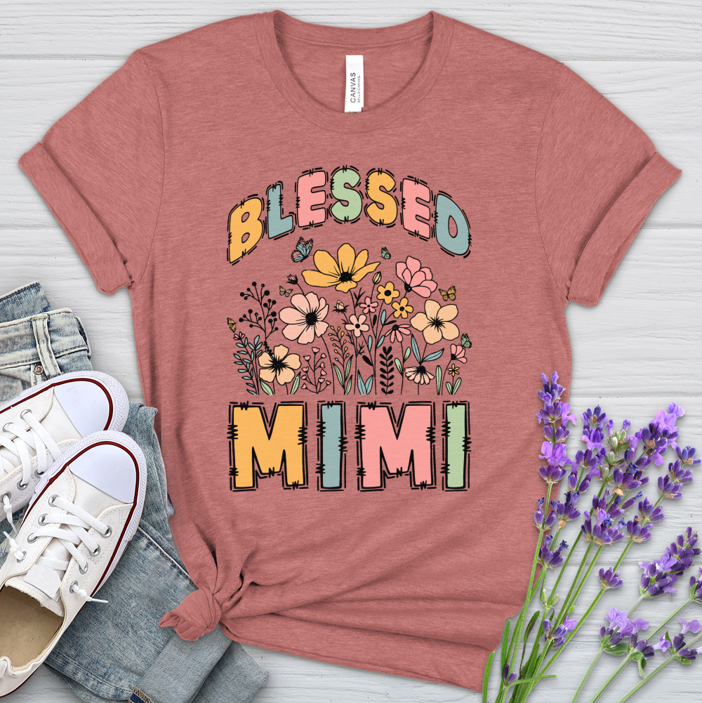 Mimi Flowers Heathered Tee