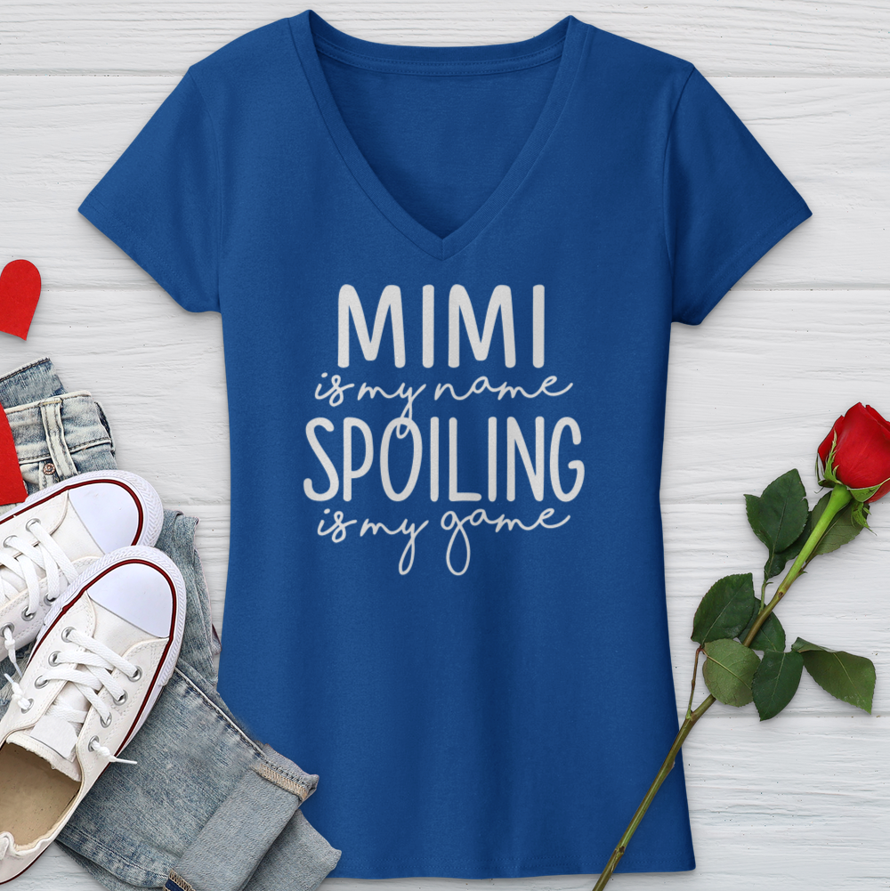 Mimi Is My Name Spoiling Is My Game V-Neck Tee