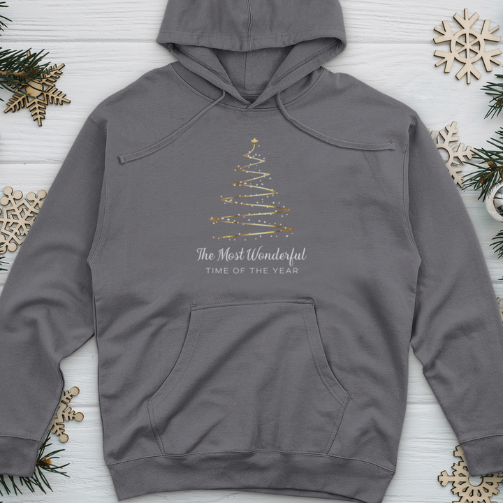 Most Wonderful Christmas Tree Midweight Hooded Sweatshirt