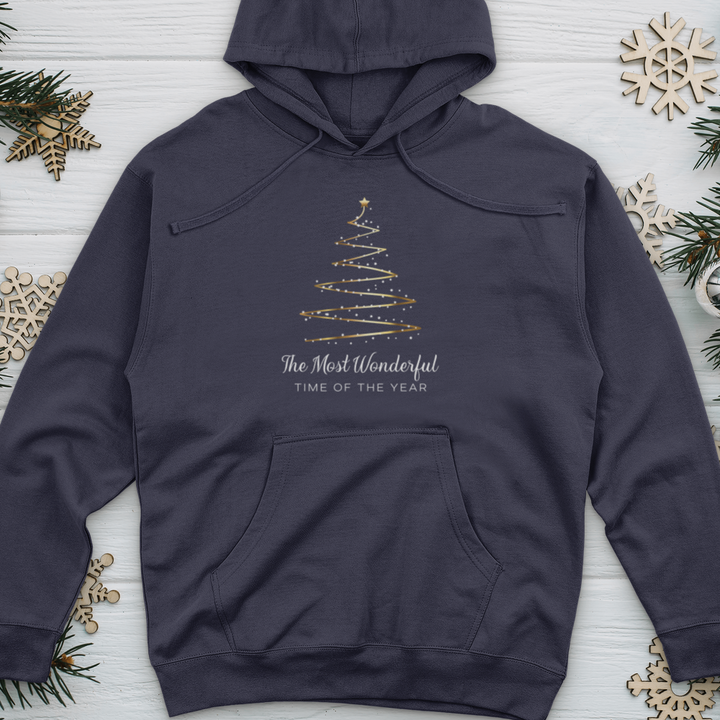 Most Wonderful Christmas Tree Midweight Hooded Sweatshirt