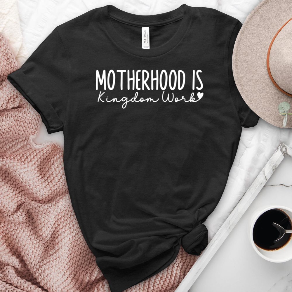 Motherhood Is Kingdom Work Heathered Tee