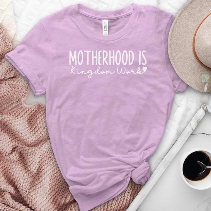 Motherhood Is Kingdom Work Heathered Tee