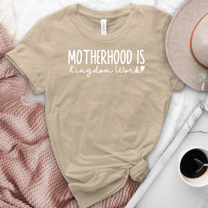 Motherhood Is Kingdom Work Heathered Tee