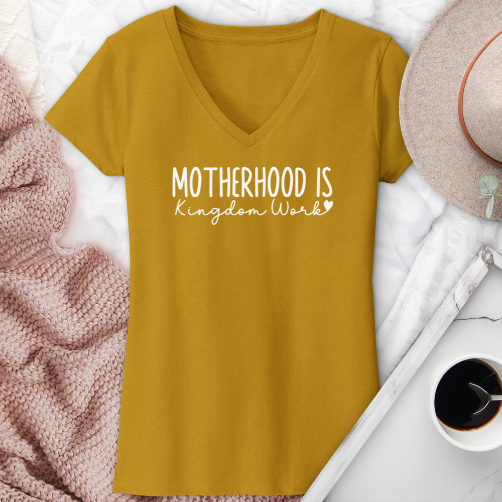 Motherhood Is Kingdom Work V-Neck Tee