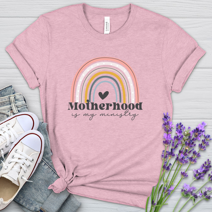 Motherhood Is My Ministry Rainbow Heathered Tee