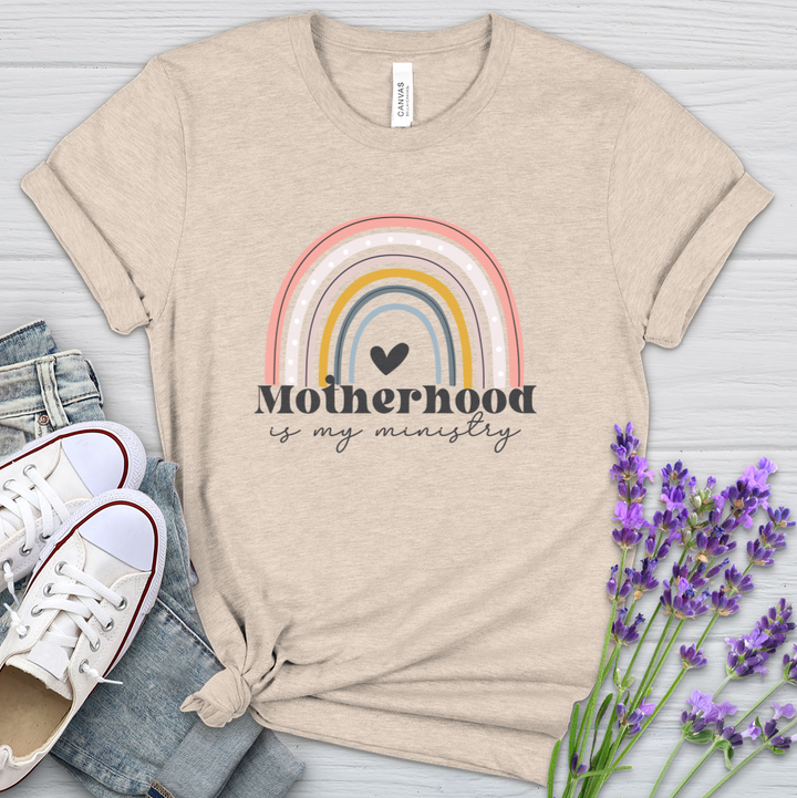 Motherhood Is My Ministry Rainbow Heathered Tee