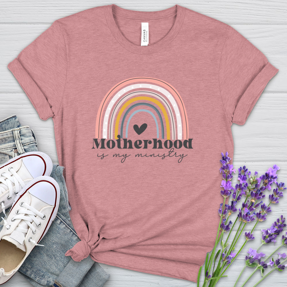 Motherhood Is My Ministry Rainbow Heathered Tee