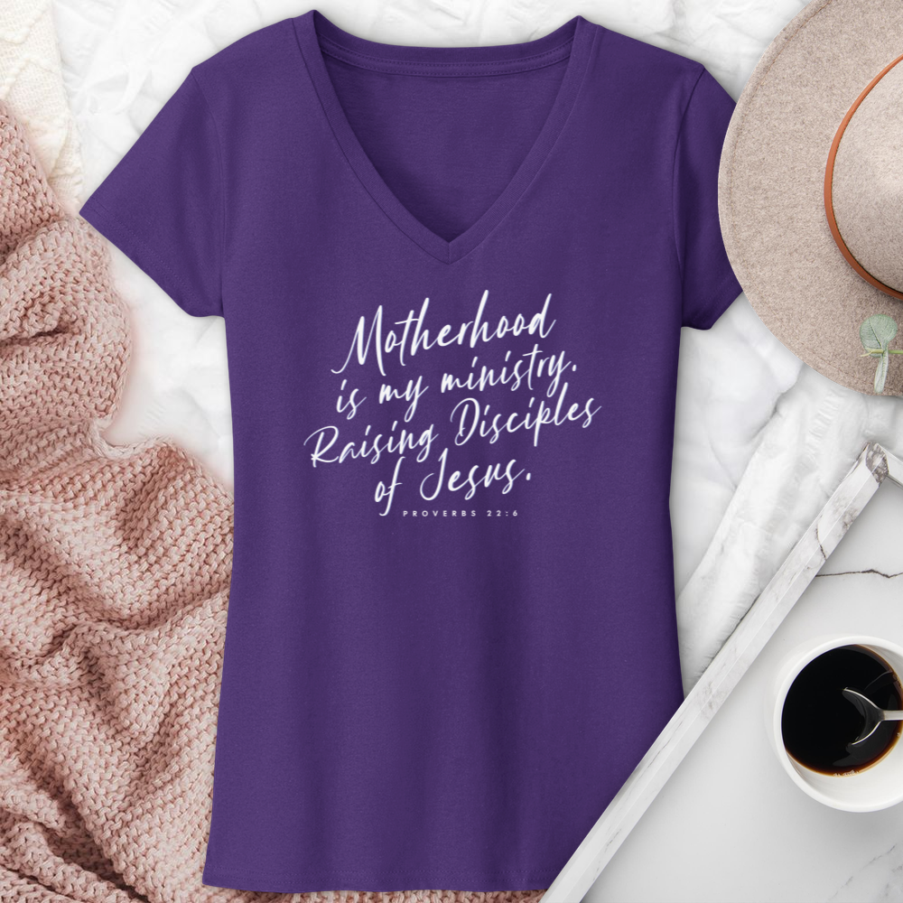 Motherhood Is My Ministry V-Neck Tee