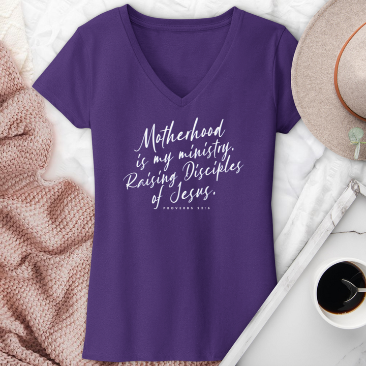 Motherhood Is My Ministry V-Neck Tee