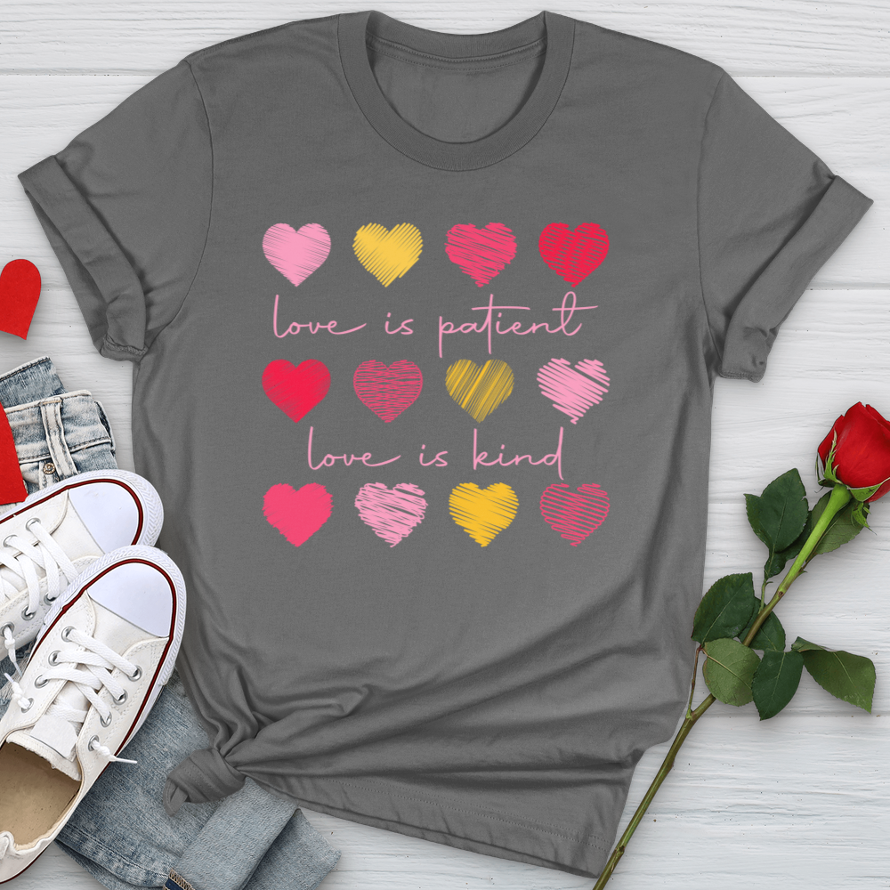 Multi Colored Hearts Softstyle Tee