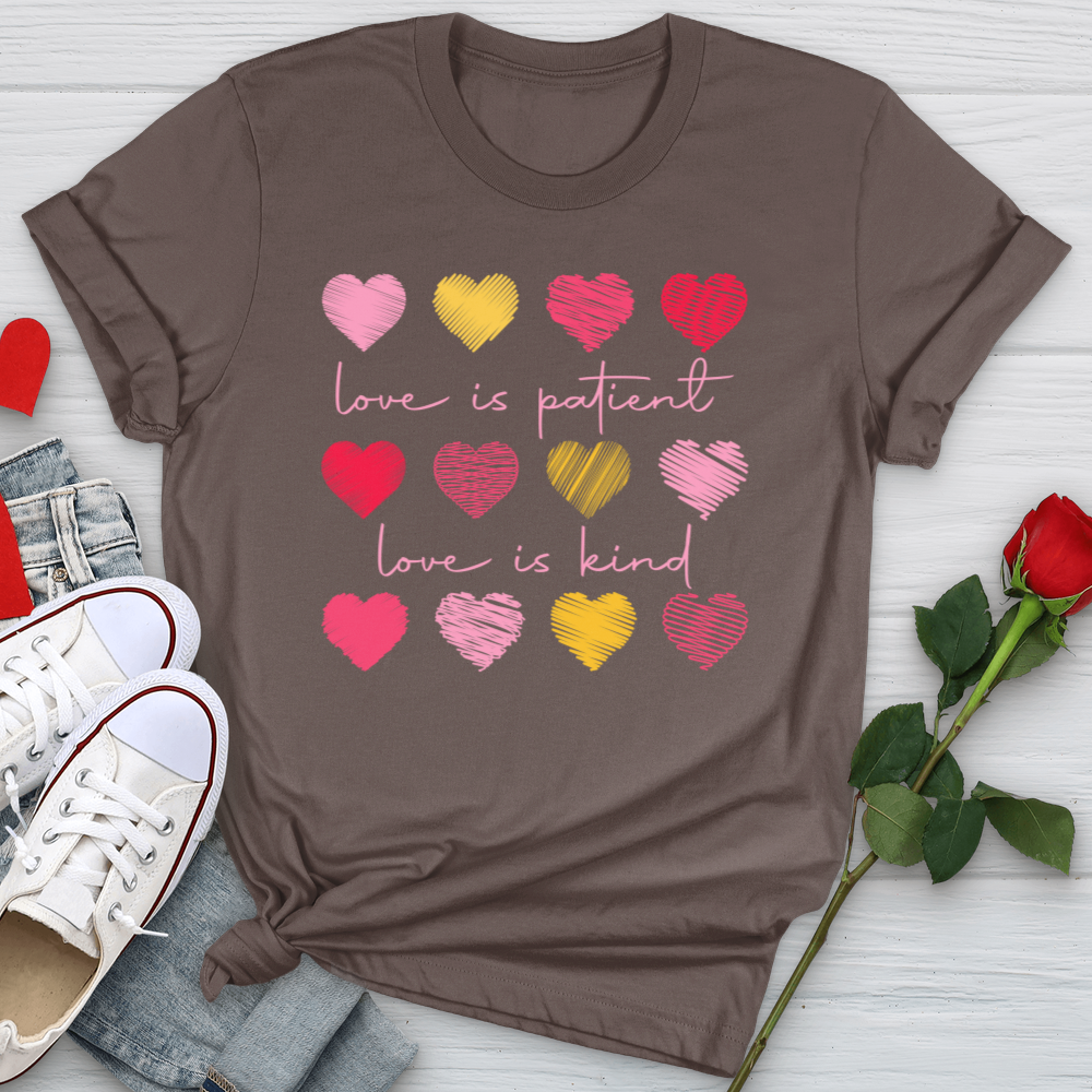 Multi Colored Hearts Softstyle Tee