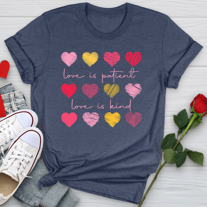 Multi Colored Hearts Softstyle Tee