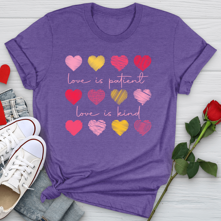 Multi Colored Hearts Softstyle Tee