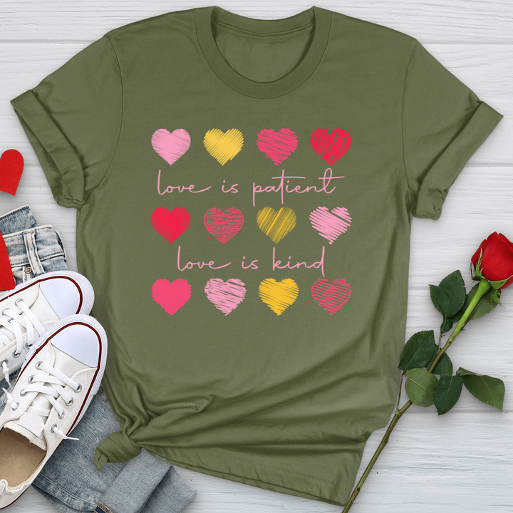 Multi Colored Hearts Softstyle Tee