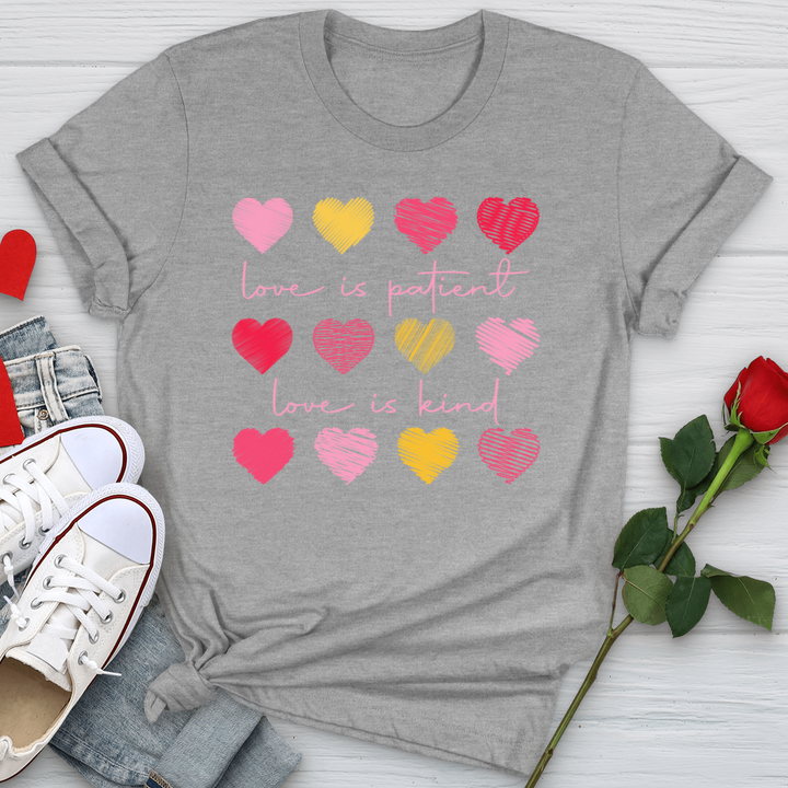 Multi Colored Hearts Softstyle Tee