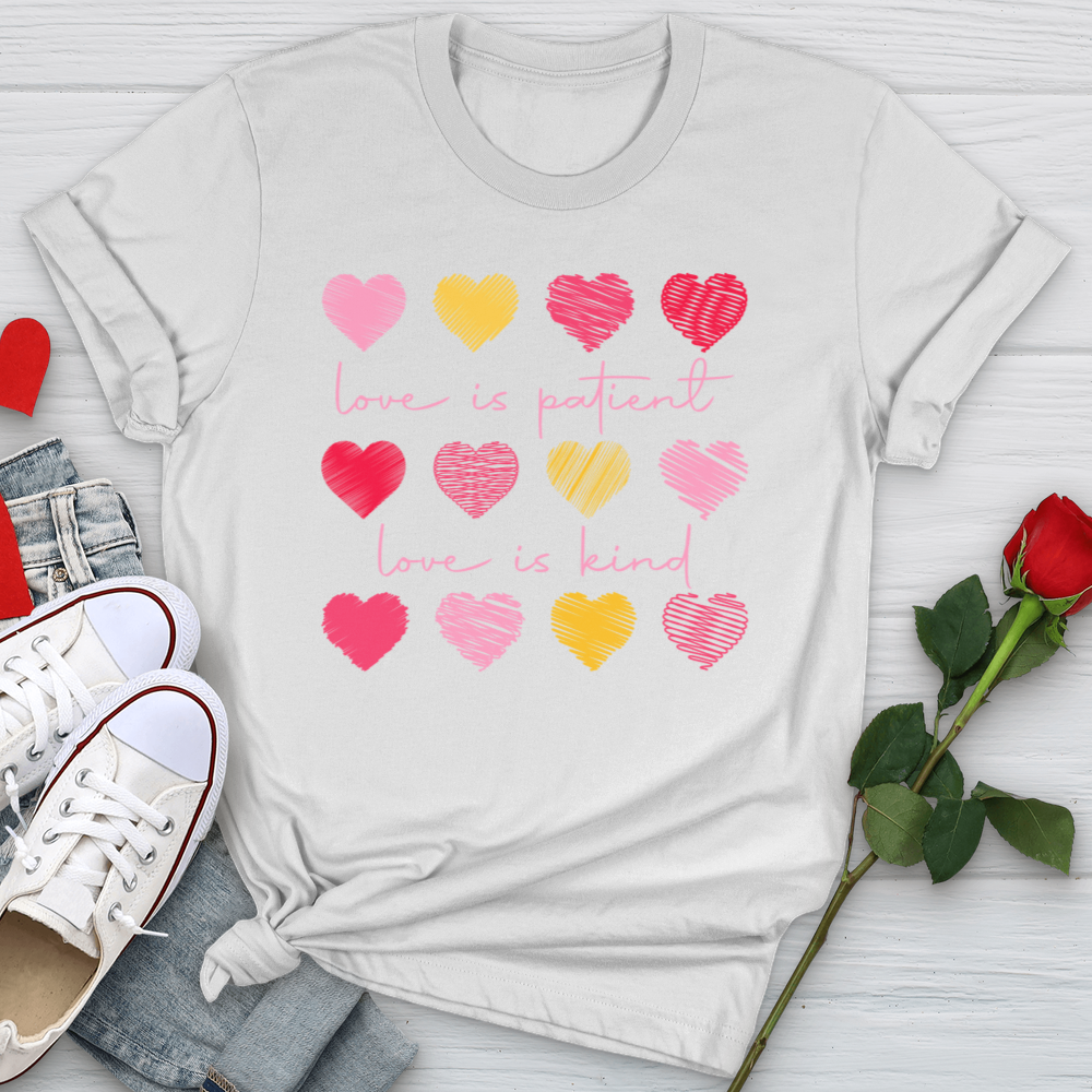 Multi Colored Hearts Softstyle Tee