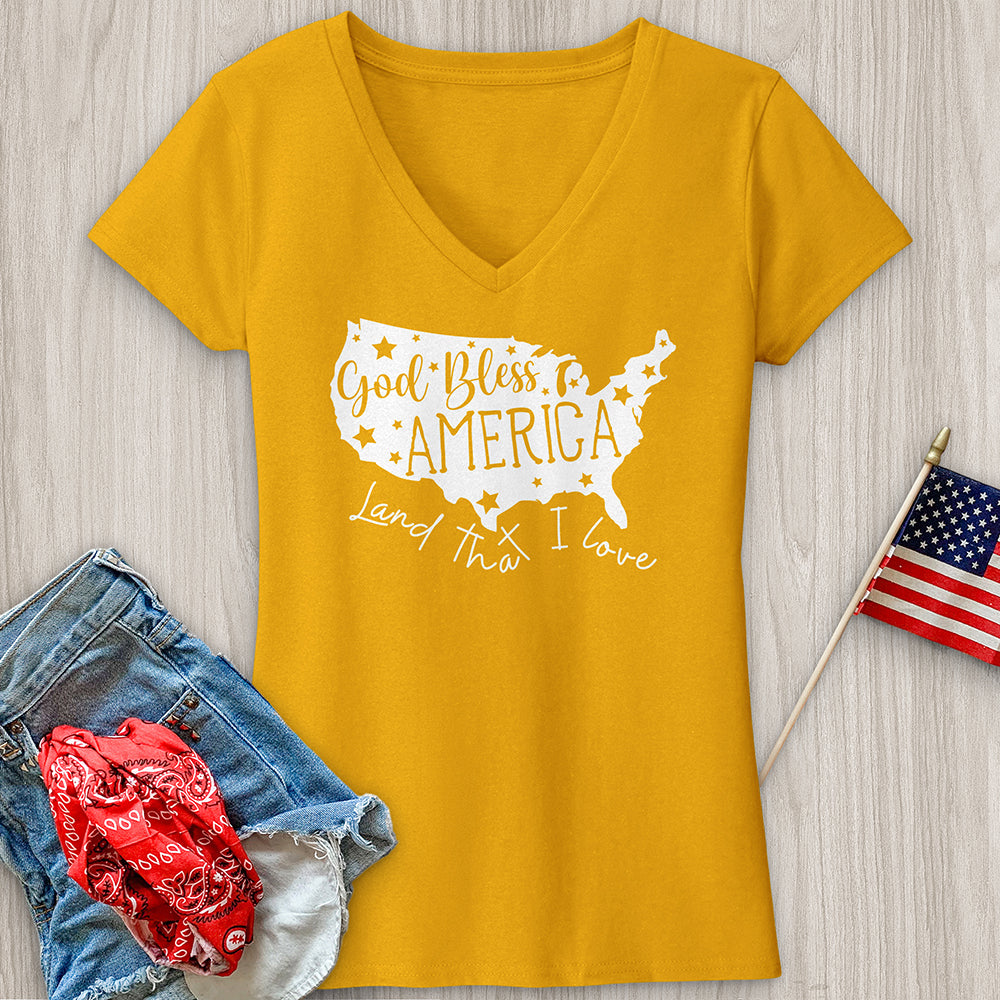 America Land That I Love V-Neck Tee