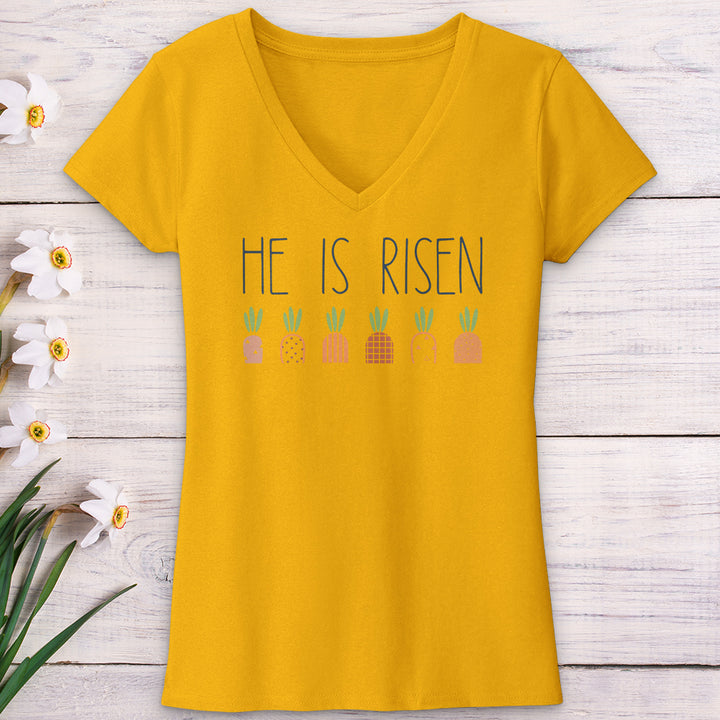 He Is Risen Carrot Patch V-Neck Tee