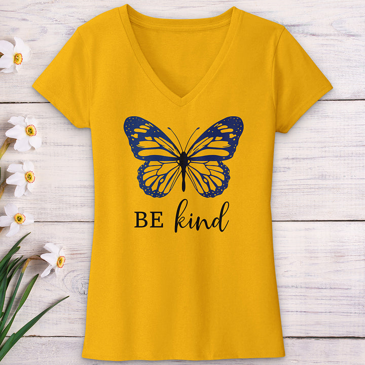 Be Kind Butterfly V-Neck Tee