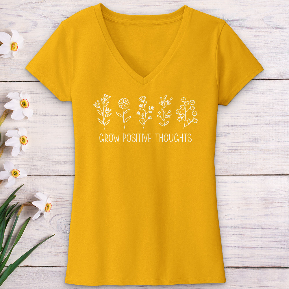 Grow Positive Thoughts V-Neck Tee