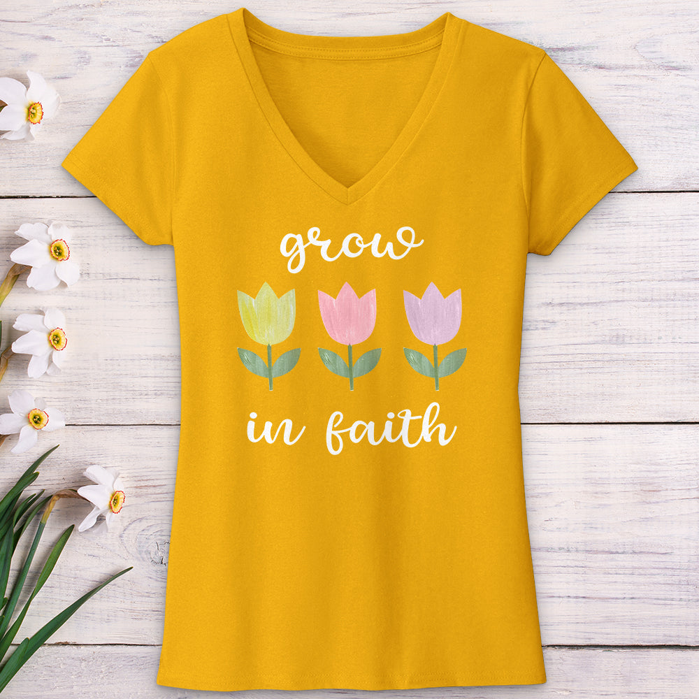 Grow In Faith V-Neck Tee