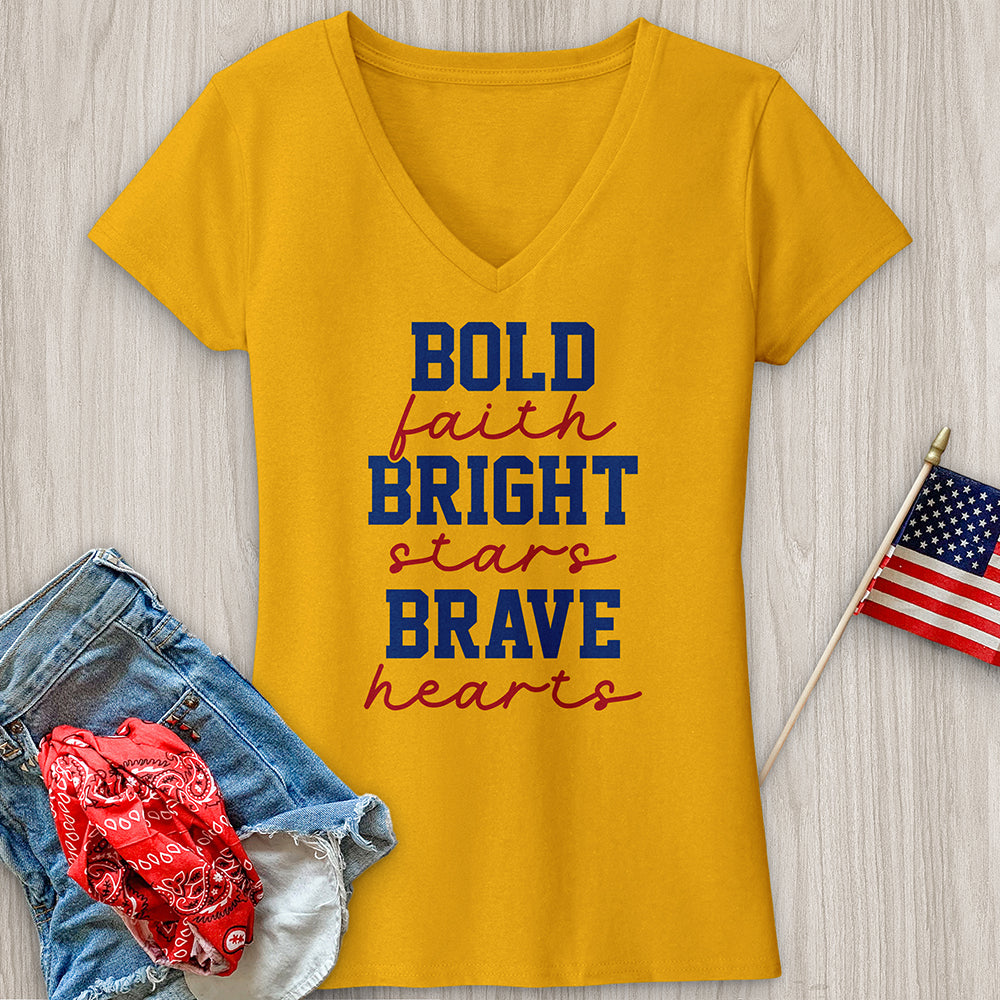 Bold Faith Bright Stars V-Neck Tee