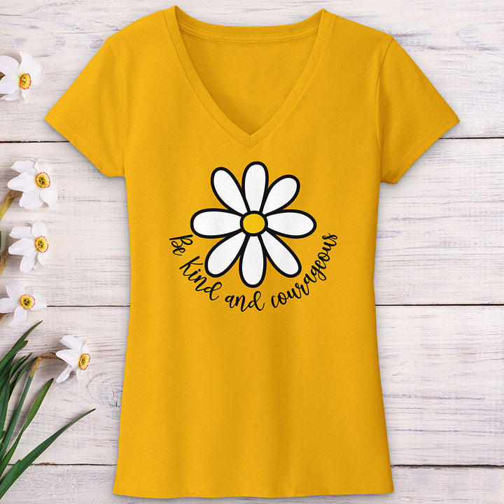 Be Kind and Corageous V-Neck Tee