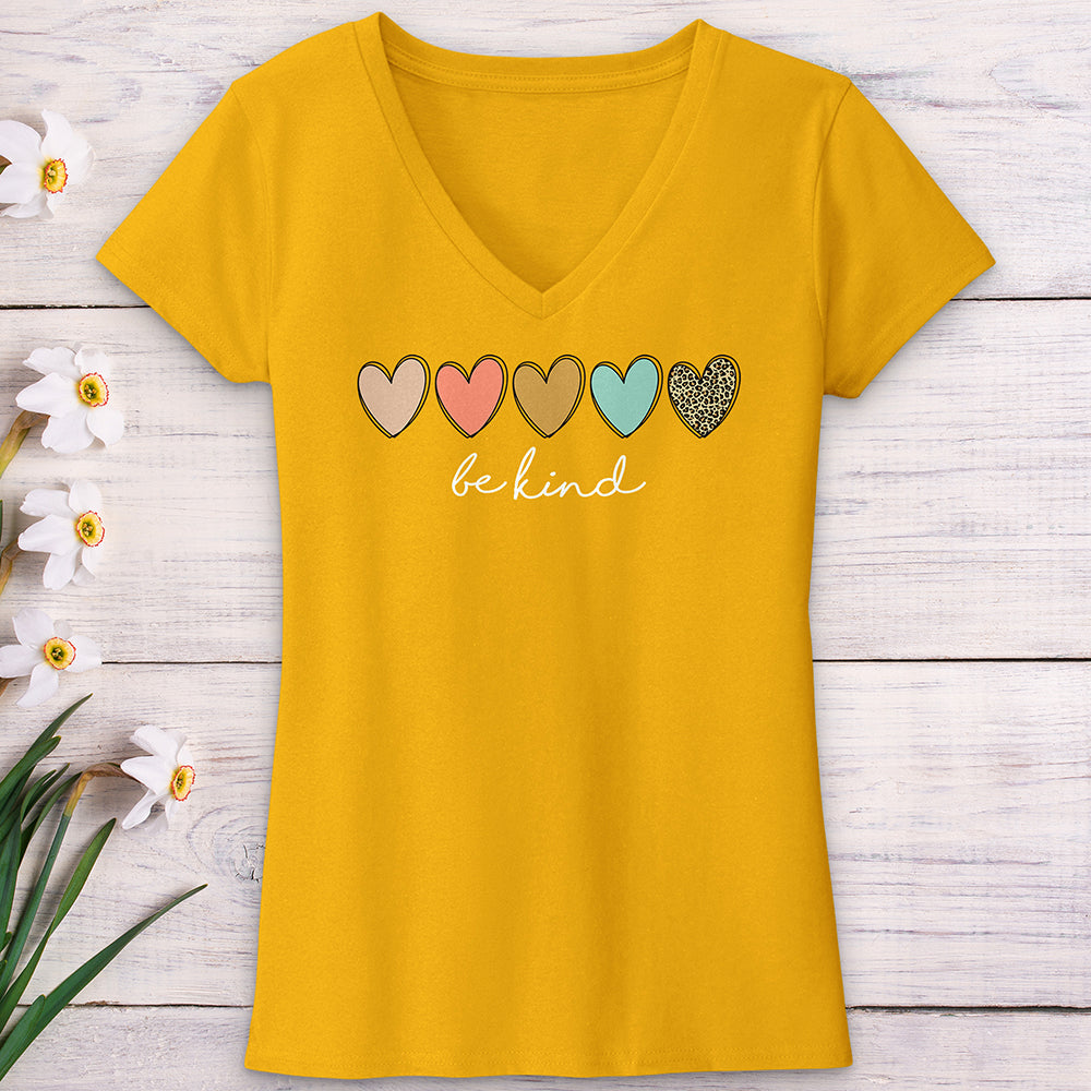 Be Kind Hearts V-Neck Tee