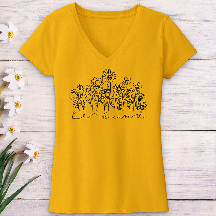 Be Kind Garden Black V-Neck Tee